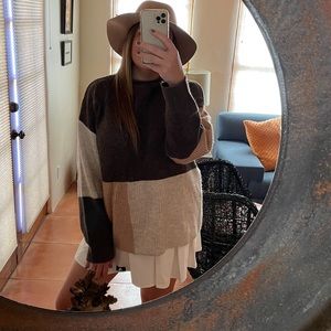 Vici Brown Colorblock Sweater